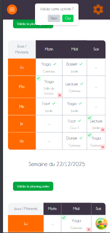 Page plannings coordinateur